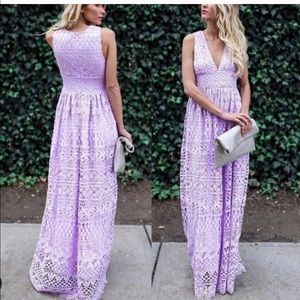 VICI dolls lilac crochet maxi dress. Brand new!